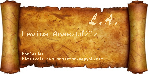 Levius Anasztáz névjegykártya